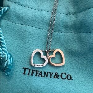 Tiffany & Co. duo Heart Pendant Necklace